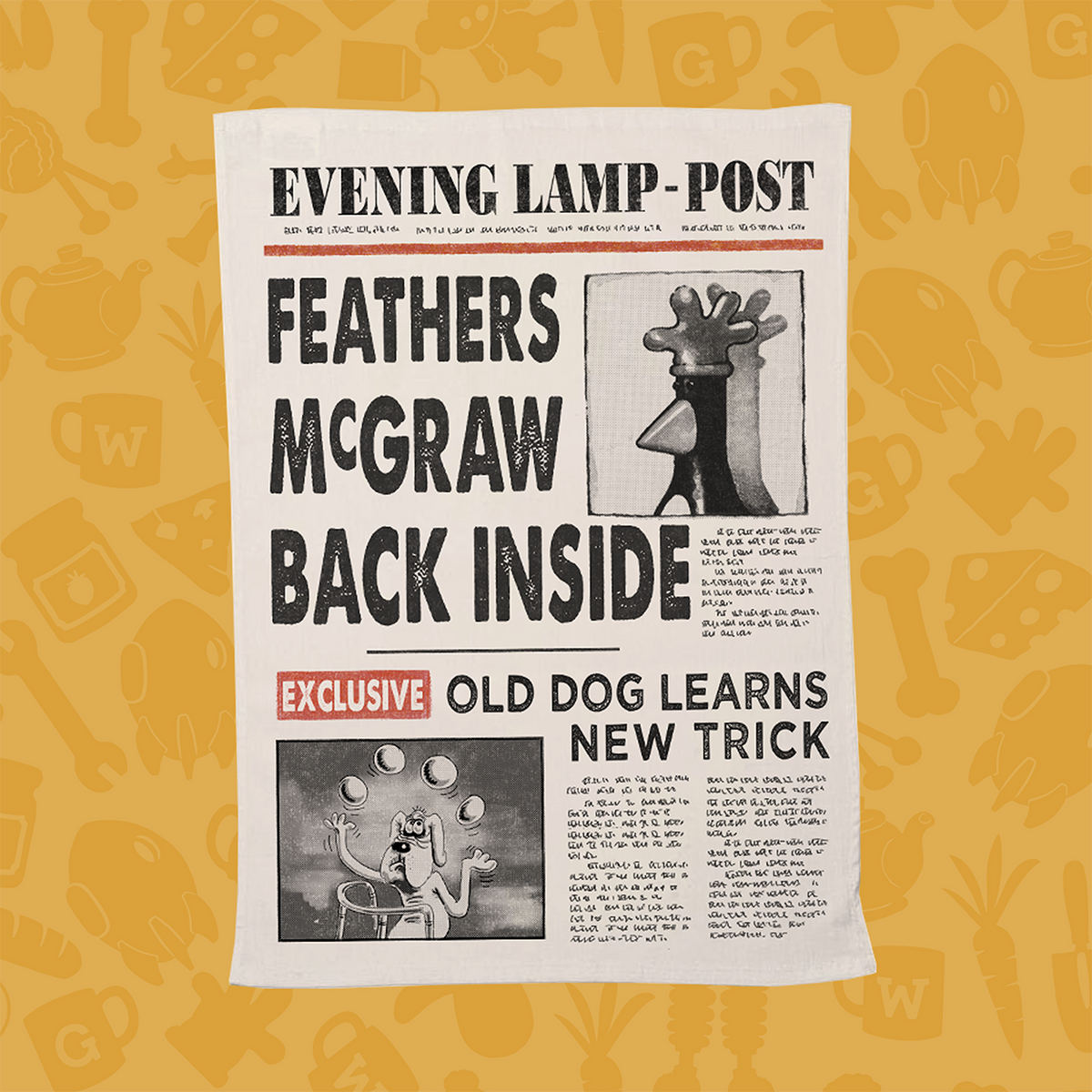 Newspaper tea towel
