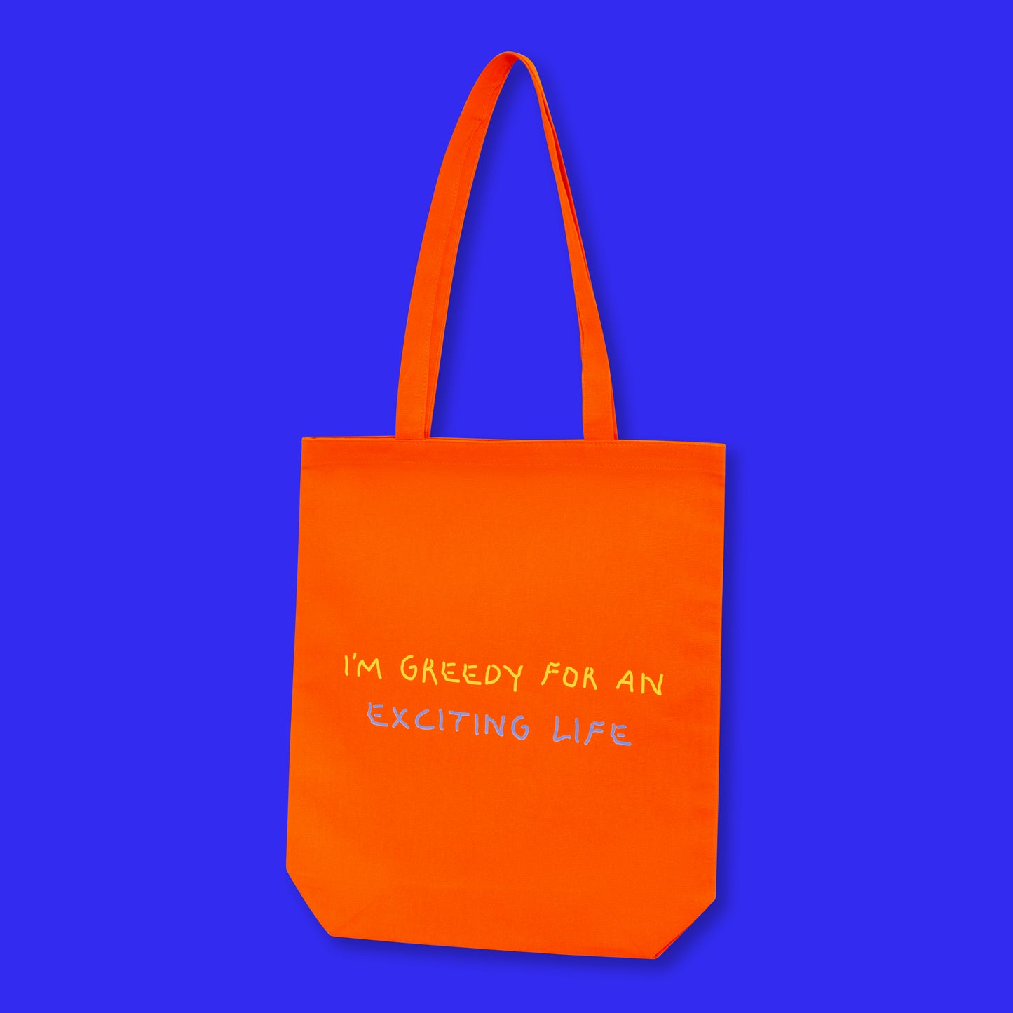 'I'm Greedy' tote bag